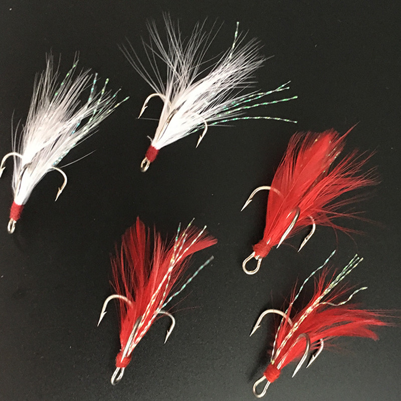 Fishing Hook Weedless - Fishing Treble Hook Lure Red White