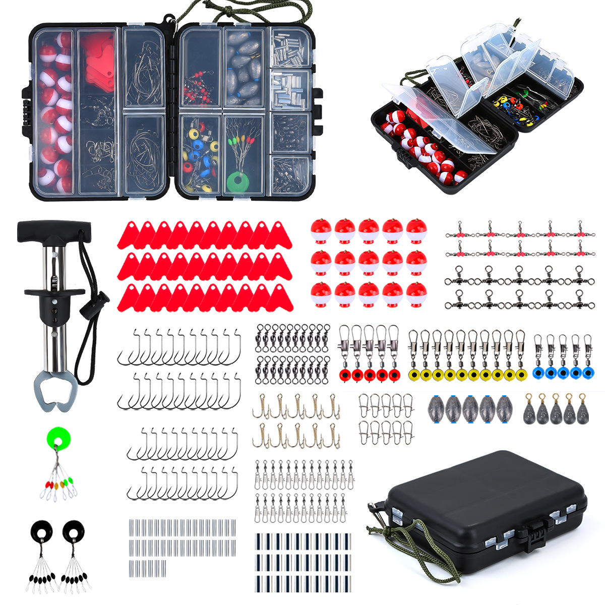 Fishing Hook Box - 264 Pieces Complete Fishing Accessories Tackle