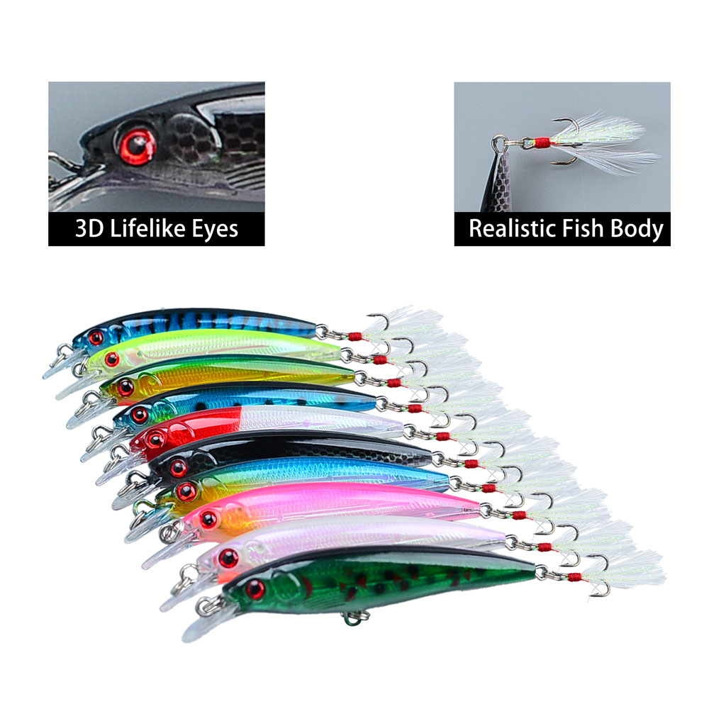 10pcs Bionic Minnow Fishing Lu - Fishing Hook Treble reseña y precio