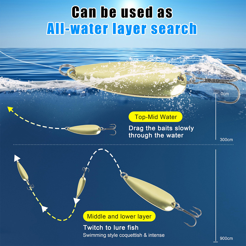 5Pcs Fishing Spoons Metal Fish - Fishing Hook Treble reseña y precio