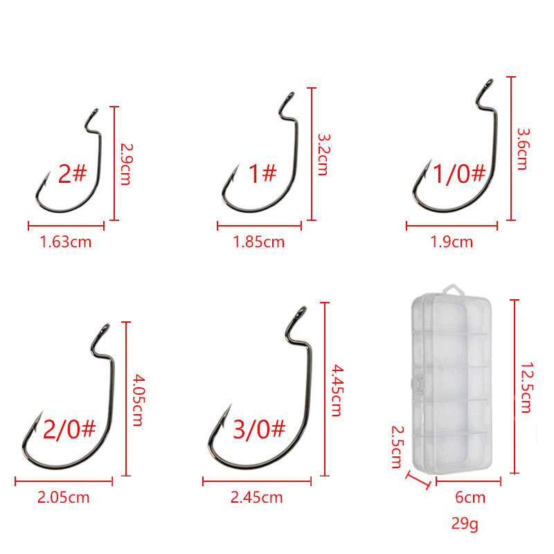 50pcs Wide Worm Hook Carbon St - Fishing Hook Barbless reseña y precio