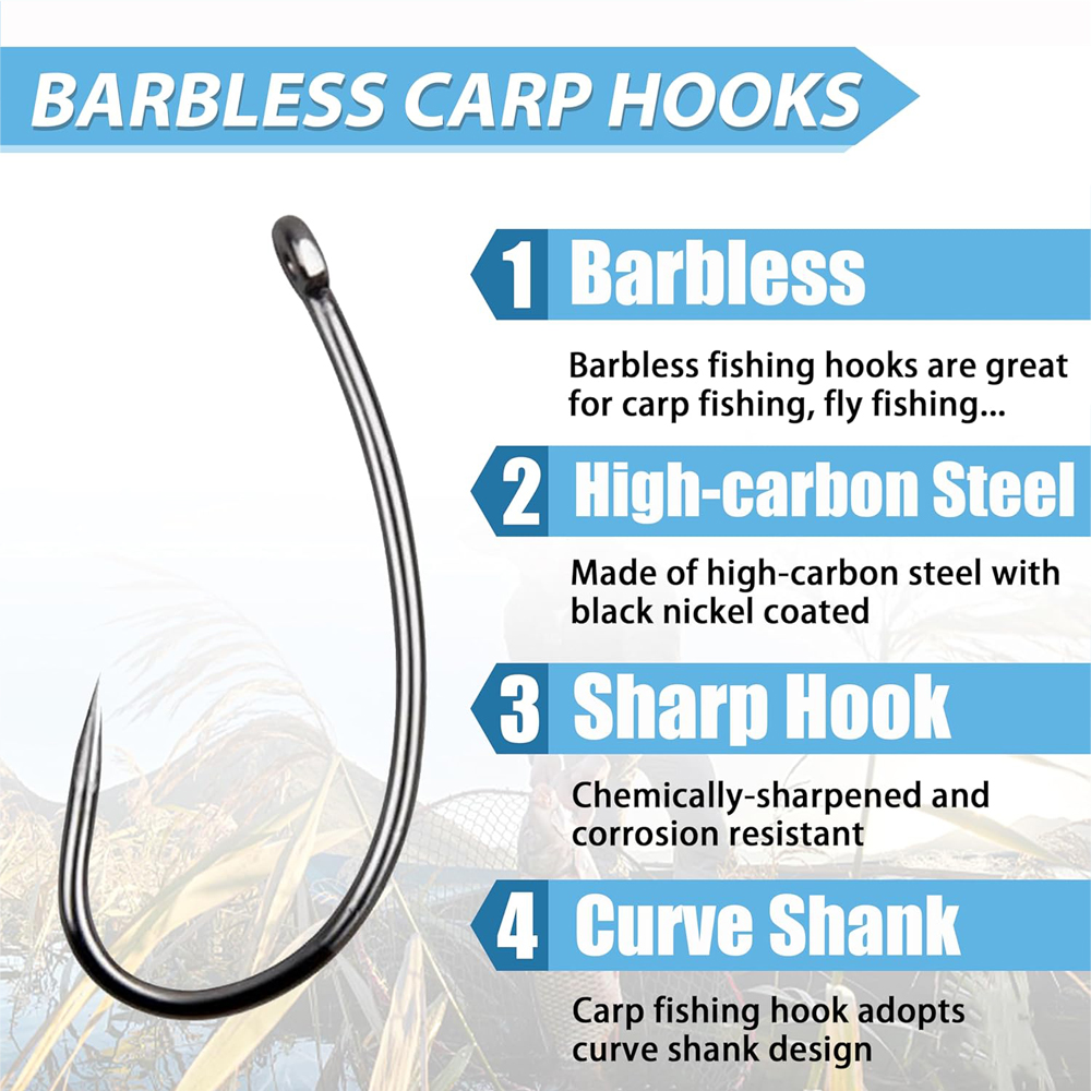 180PCS Barbless Fishing Hooks  - Fishing Hook Barbless reseña y precio