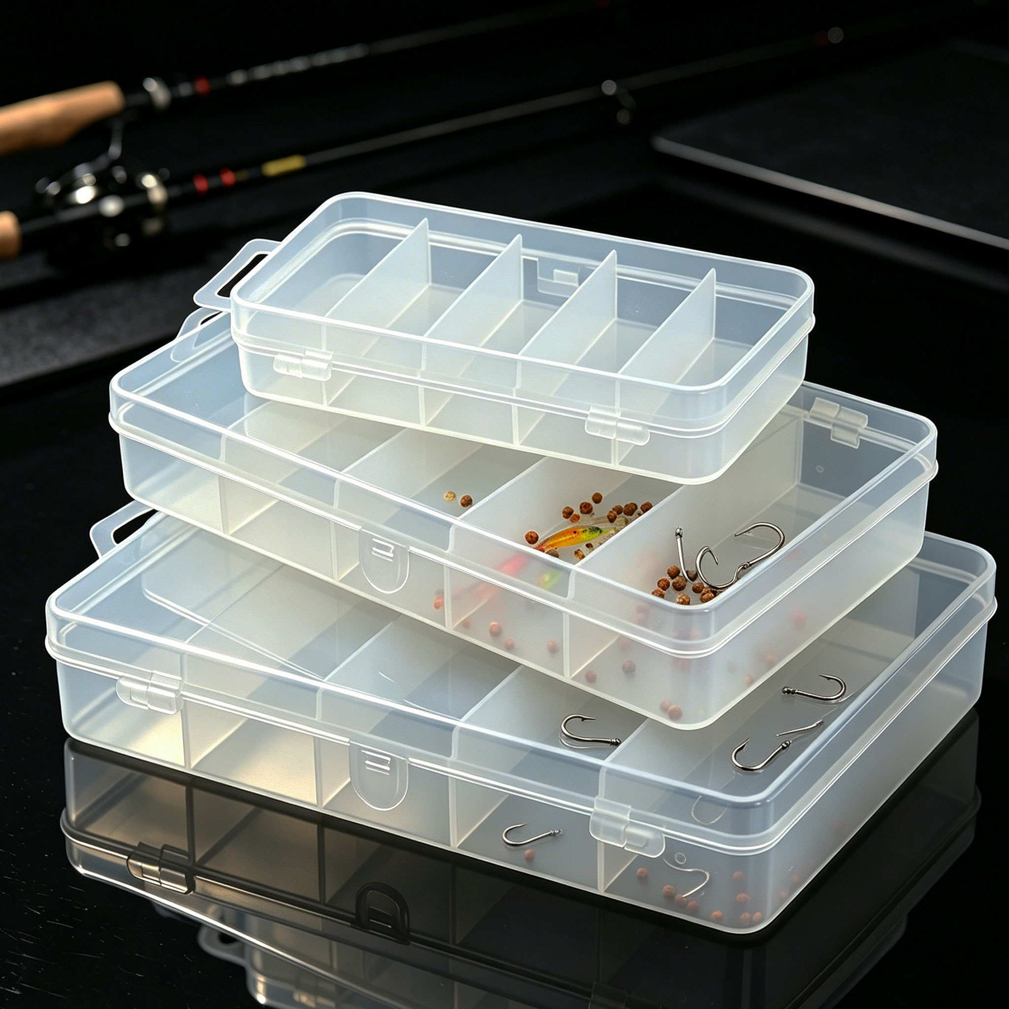 1/3pcs 3 Sizes of Plastic Fish - Fishing Hook Size reseña y precio