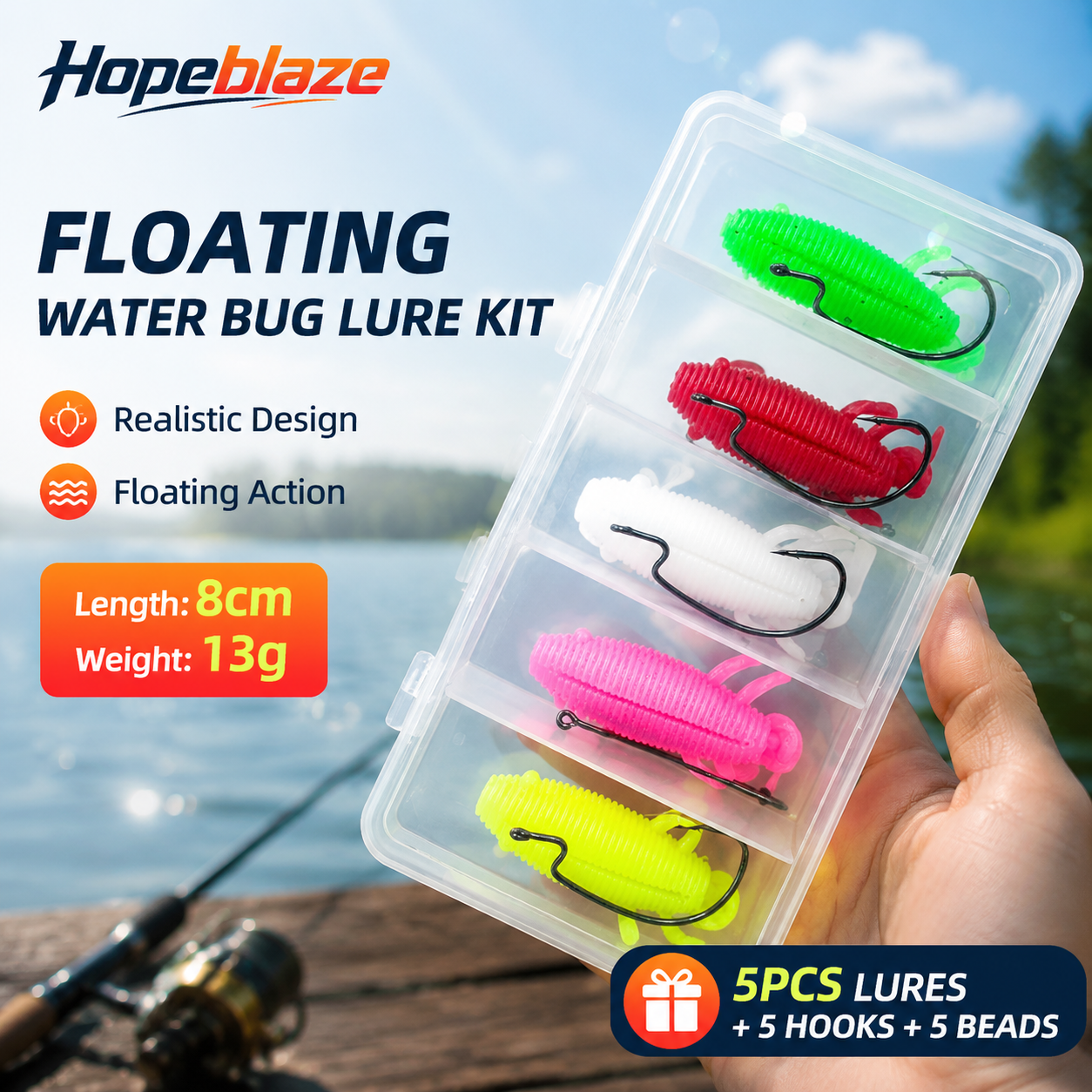 5pcs Floating Soft Frog Lure T - Fishing Hook Weedless reseña y precio