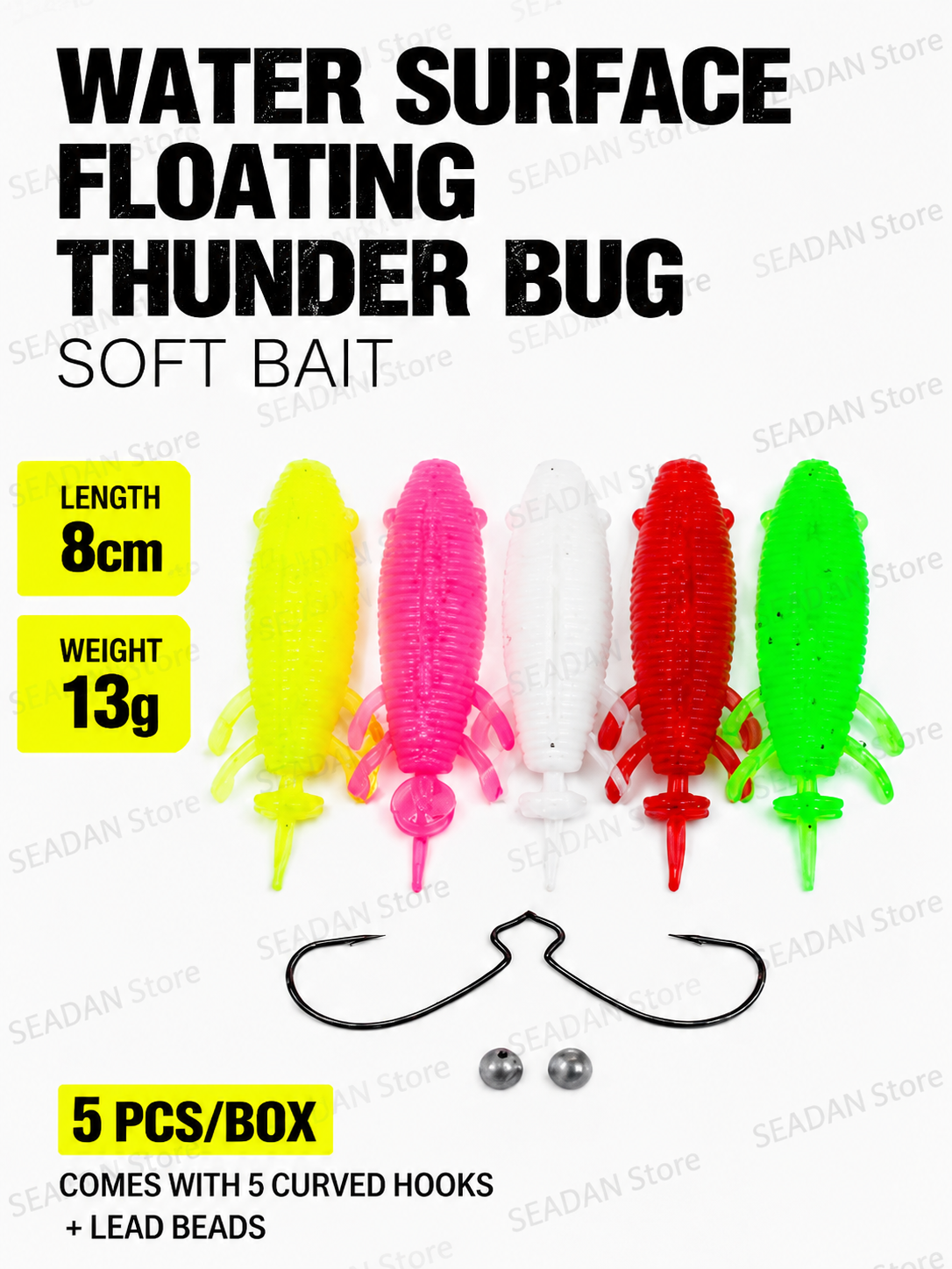 5pcs Floating Soft Frog Lure T - Fishing Hook Weedless reseña y precio