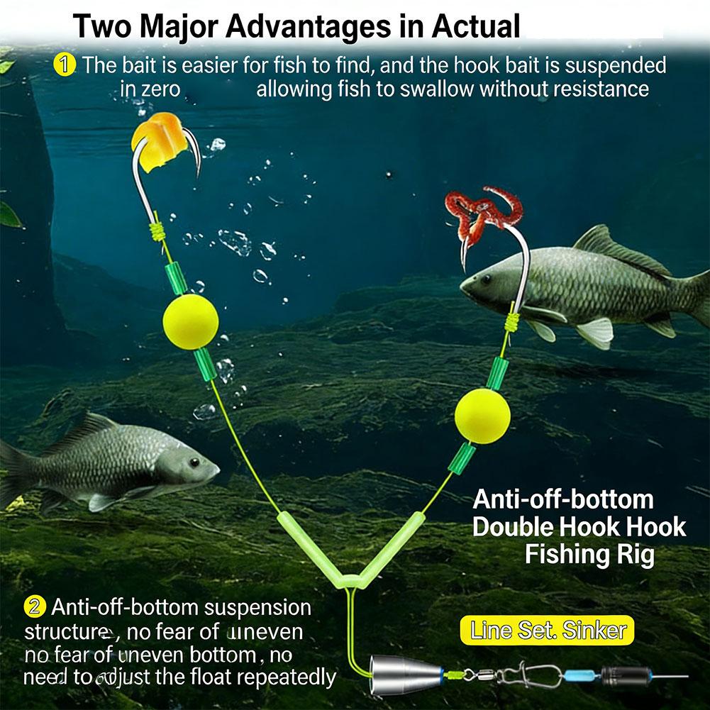Reverse Off-Bottom Double Hook - Fishing Hook Weedless reseña y precio