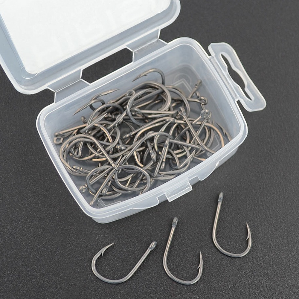 ABST  50Pcs Barbed Coated Carp - Fishing Hook reseña y precio