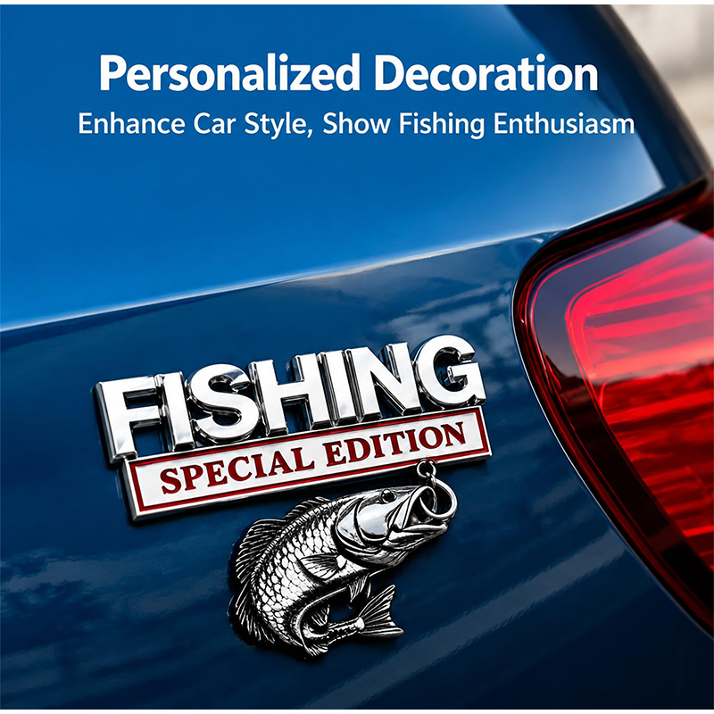 Chrome Fishing Car Badge Metal - Fishing Hook reseña y precio