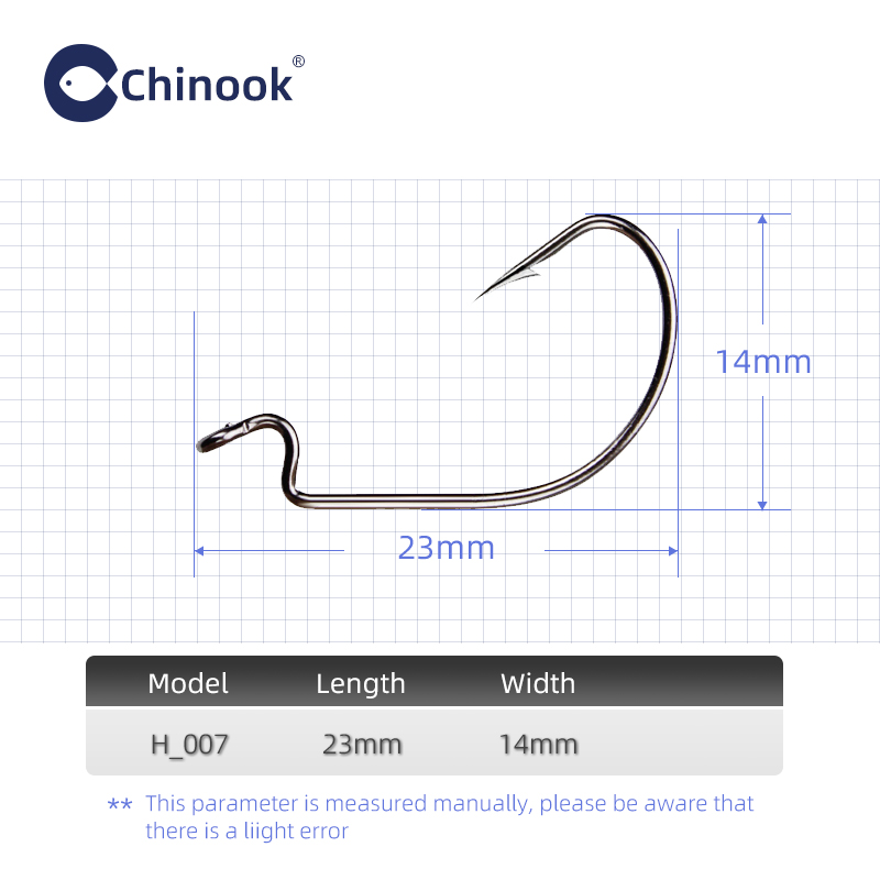 Chinook 20pcs Wide worm Texan  - Fishing Hook Barbless reseña y precio