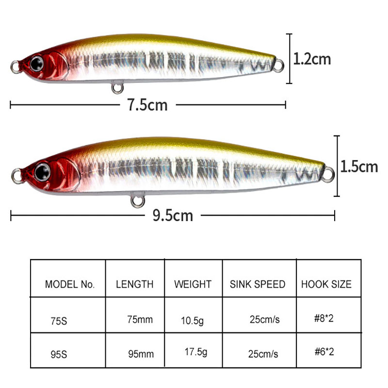 Water Sniper 10.5g 75mm Jerk P - Fishing Hook Treble reseña y precio