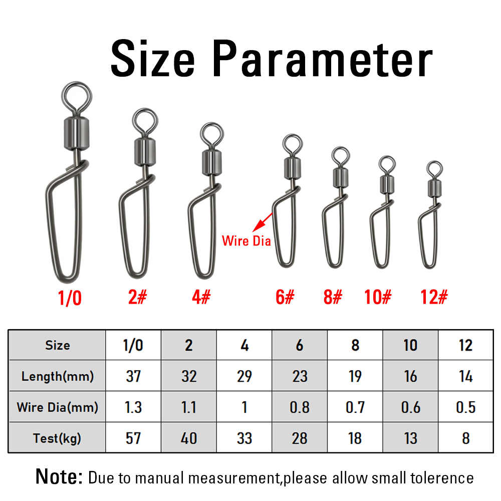 20PCS #12 -1/0 Rolling Swivel  - Fishing Hook Stainless Steel reseña y precio