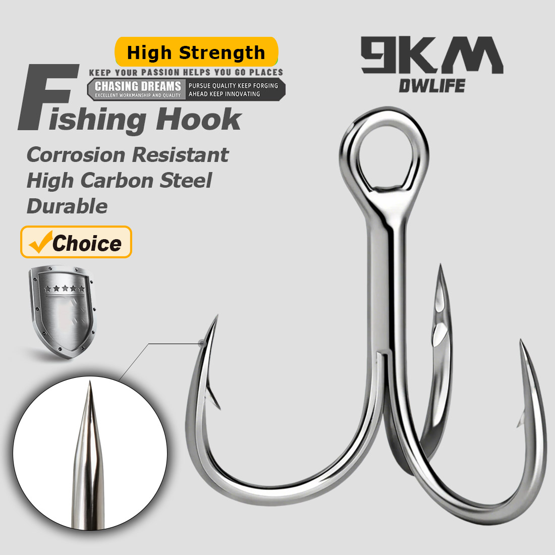 9KM Saltwater Treble Hooks 3X  - Fishing Hook Offset reseña y precio