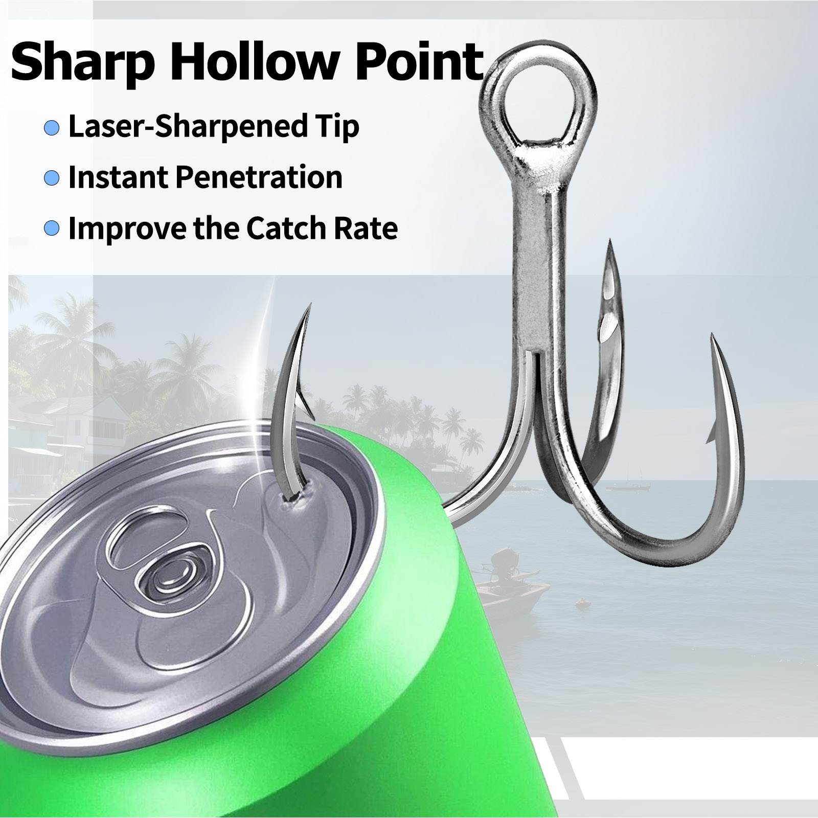 9KM Saltwater Treble Hooks 3X  - Fishing Hook Offset reseña y precio