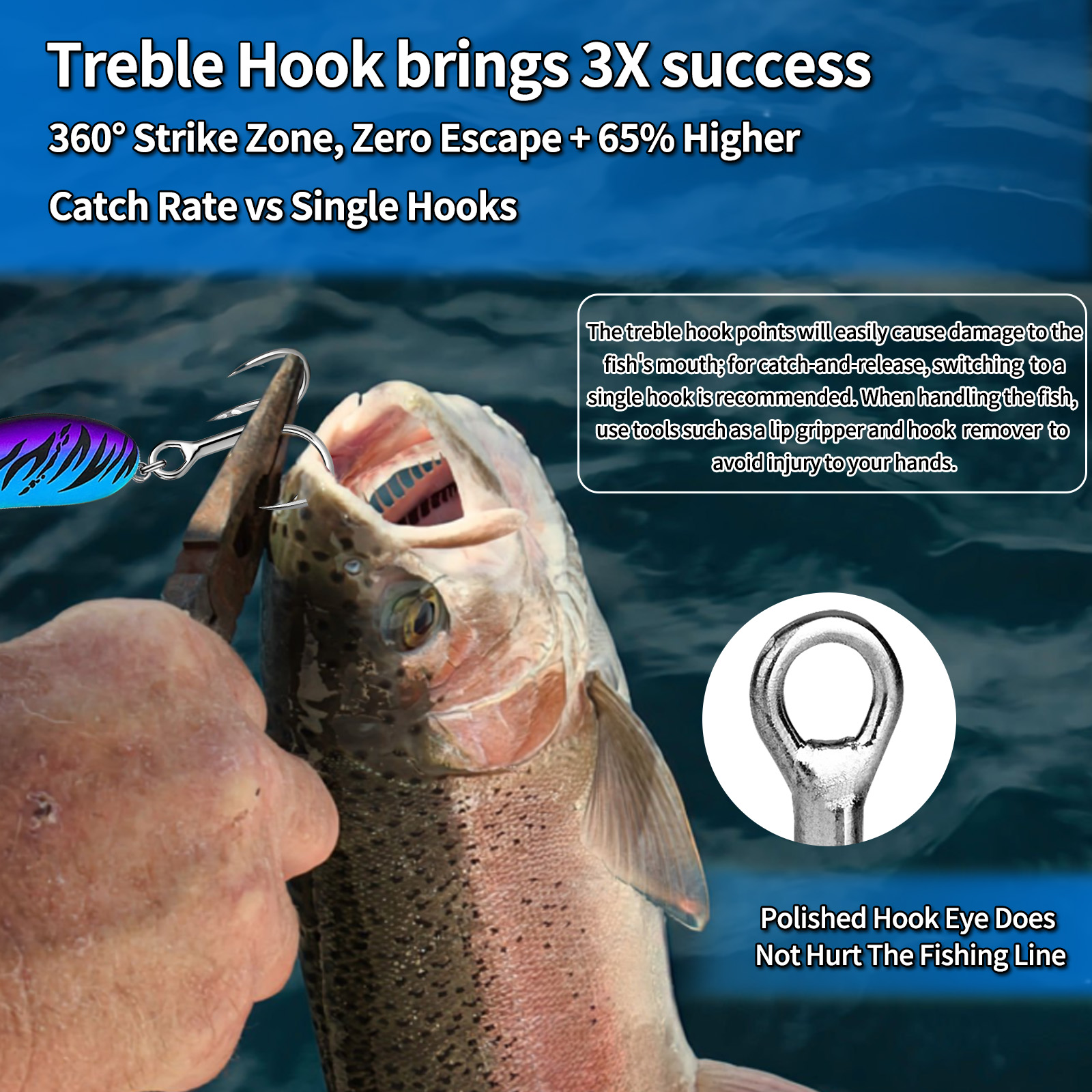 9KM Saltwater Treble Hooks 3X  - Fishing Hook Offset reseña y precio