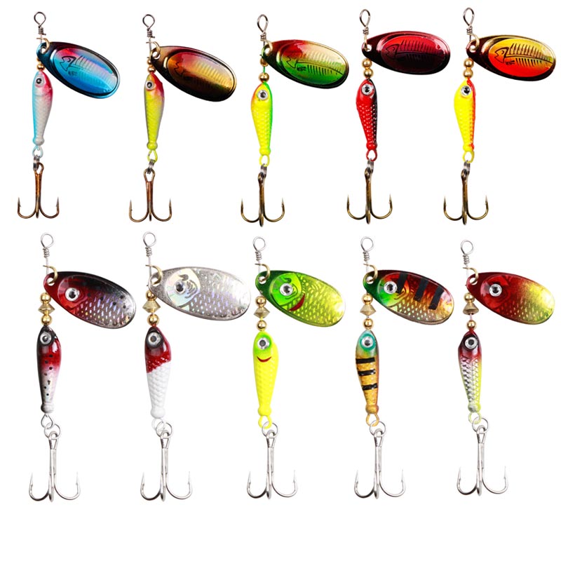 10pcs/Set Spinner Lures 9.1g 7 - Fishing Hook Treble reseña y precio