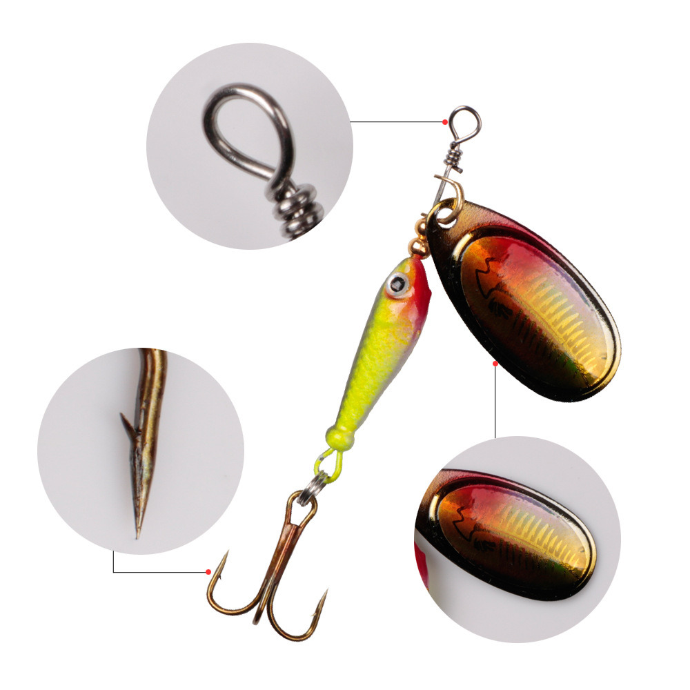 10pcs/Set Spinner Lures 9.1g 7 - Fishing Hook Treble reseña y precio