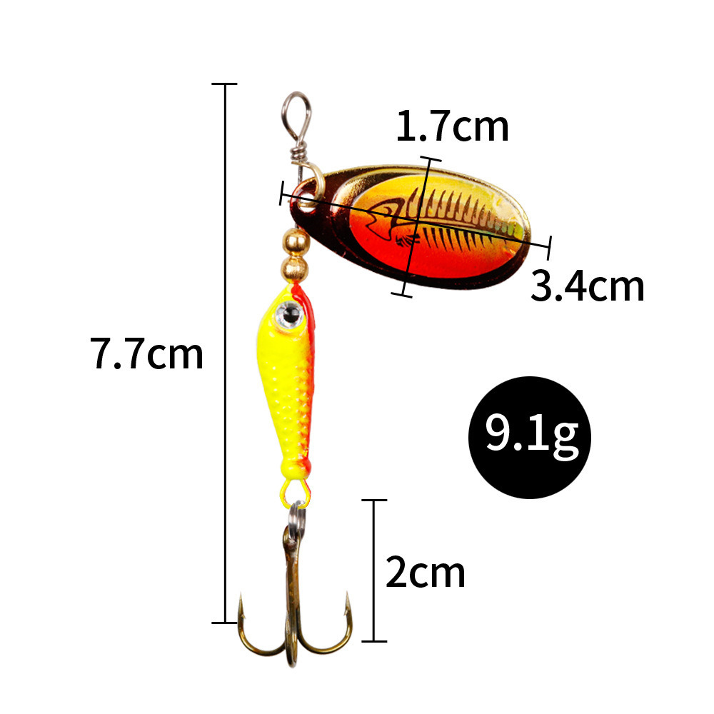 10pcs/Set Spinner Lures 9.1g 7 - Fishing Hook Treble reseña y precio
