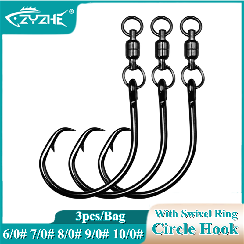 ZYZHE 3/6/9pcs Circle Hooks Wi - Fishing Hook Barbless reseña y precio