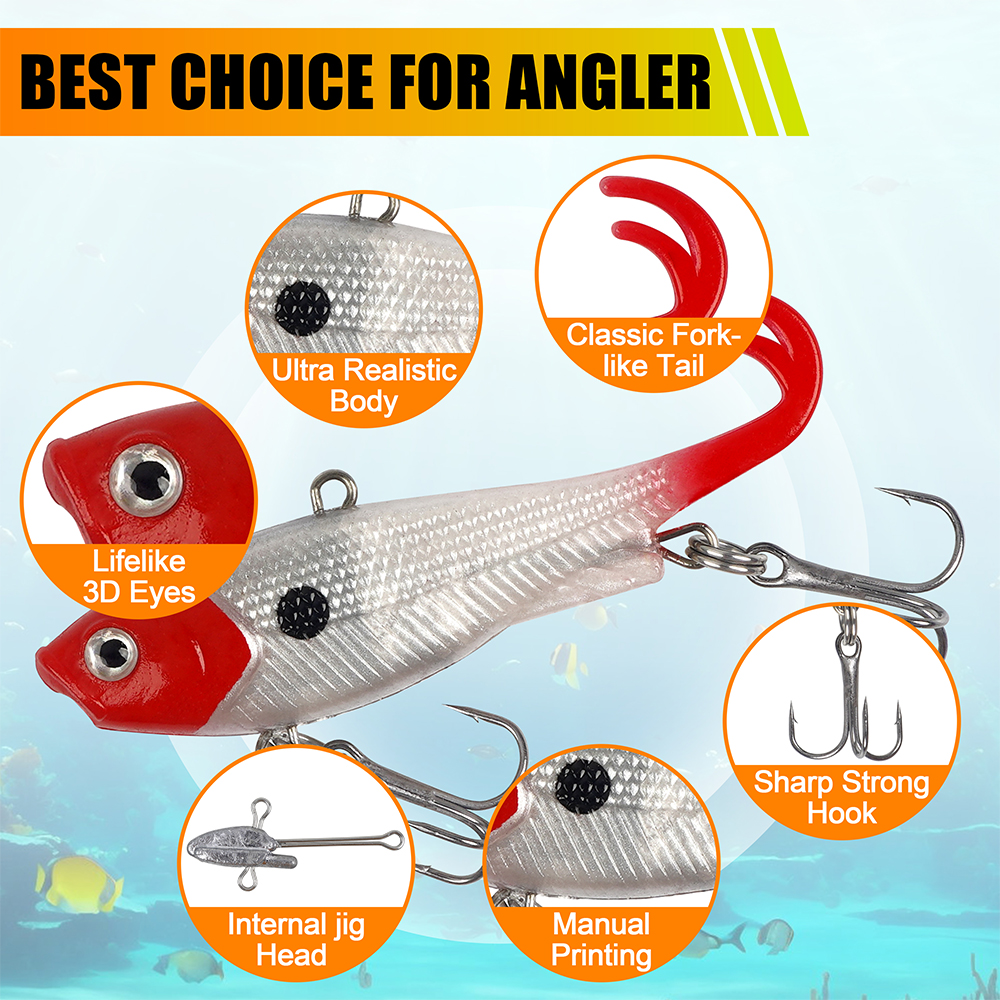 10Pcs/5Pcs Soft Fishing Lures  - Fishing Hook Treble reseña y precio