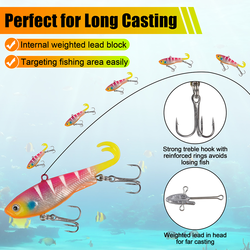 10Pcs/5Pcs Soft Fishing Lures  - Fishing Hook Treble reseña y precio