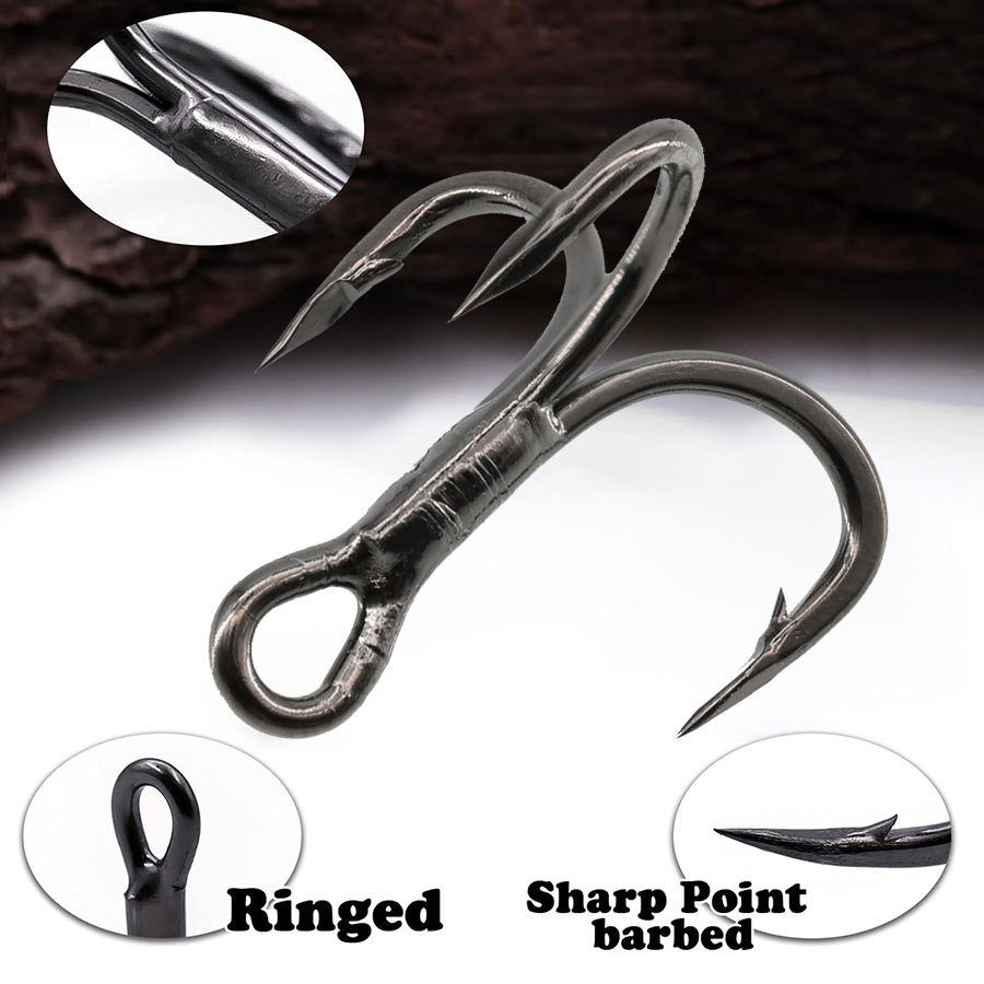 6X Fishing Treble Hooks Black  - Fishing Hook Offset reseña y precio