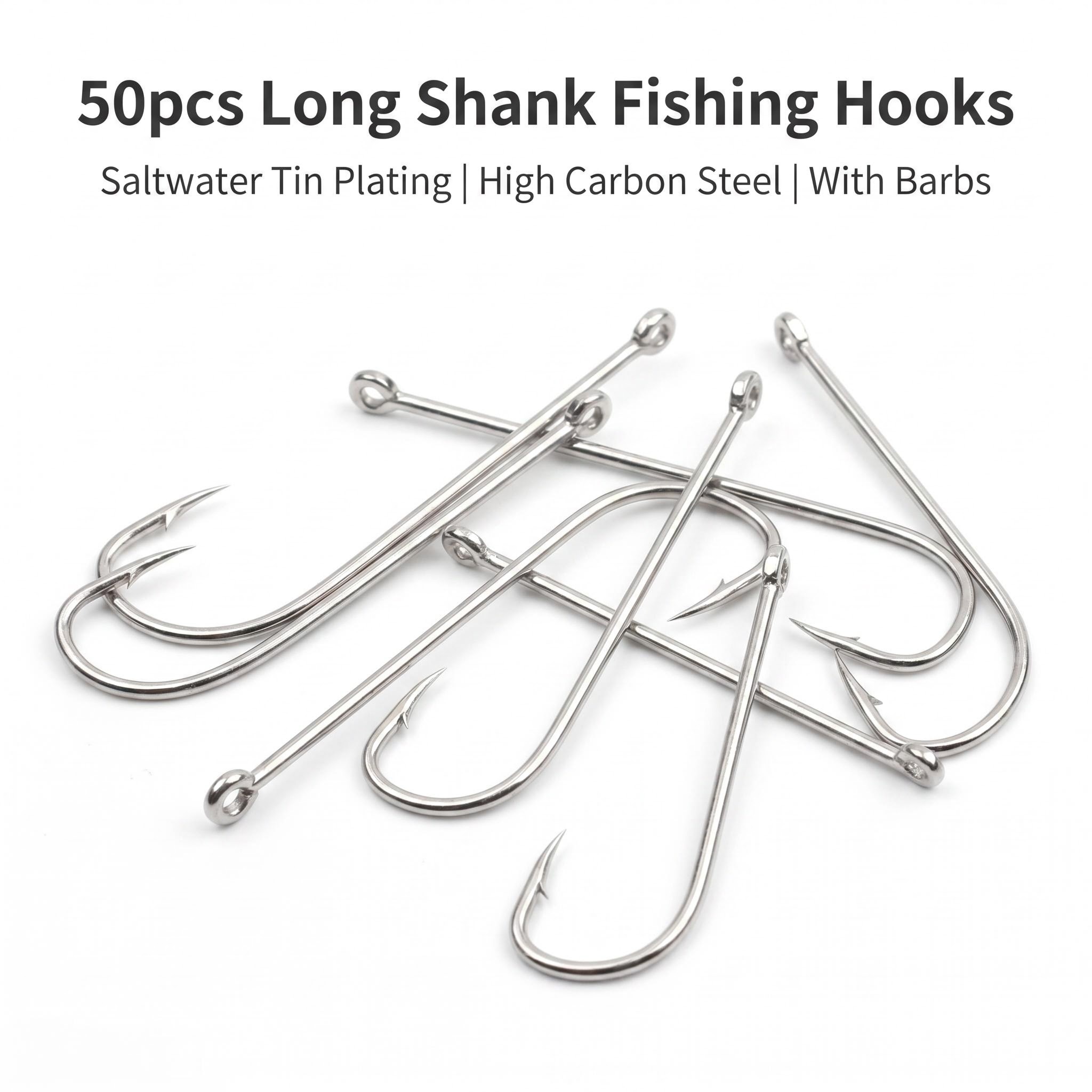 50pcs Long Shank Saltwater Cir - Fishing Hook Circle reseña y precio