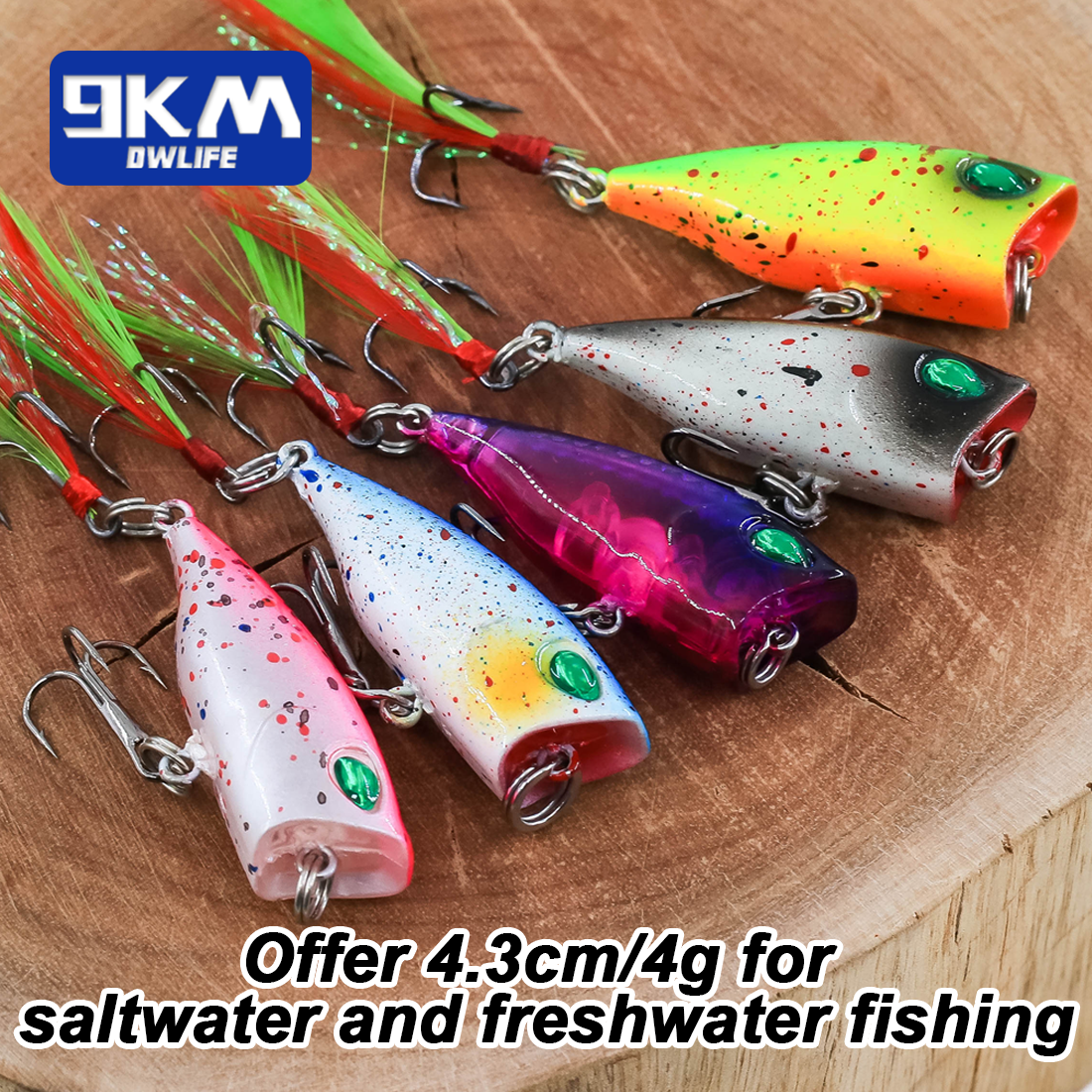 Minnow Lures Popper Set Crankb - Fishing Hook Treble reseña y precio