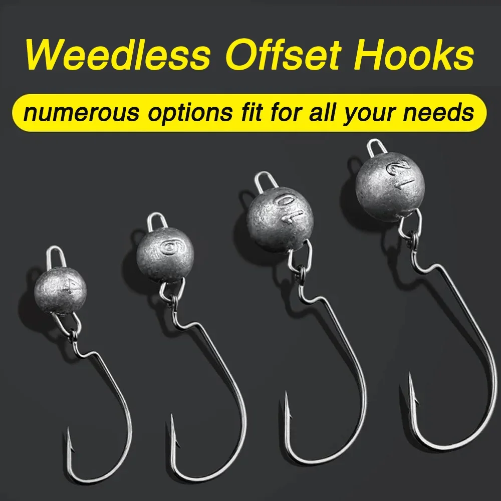 5pcs Metal Jig Head Worm Hooks - Fishing Hook Weedless reseña y precio