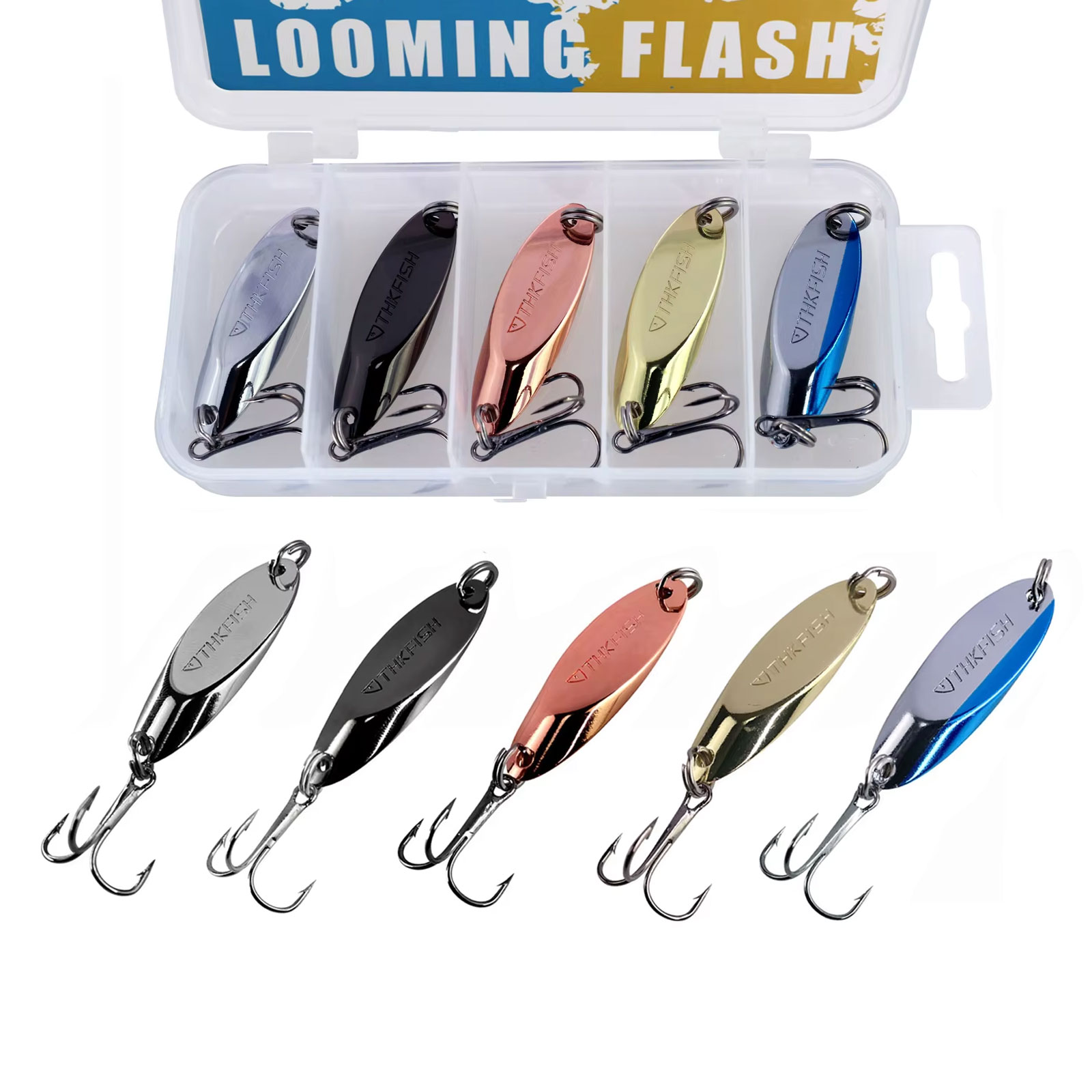 5pcs Metal Spinner Spoon Lures - Fishing Hook Treble reseña y precio