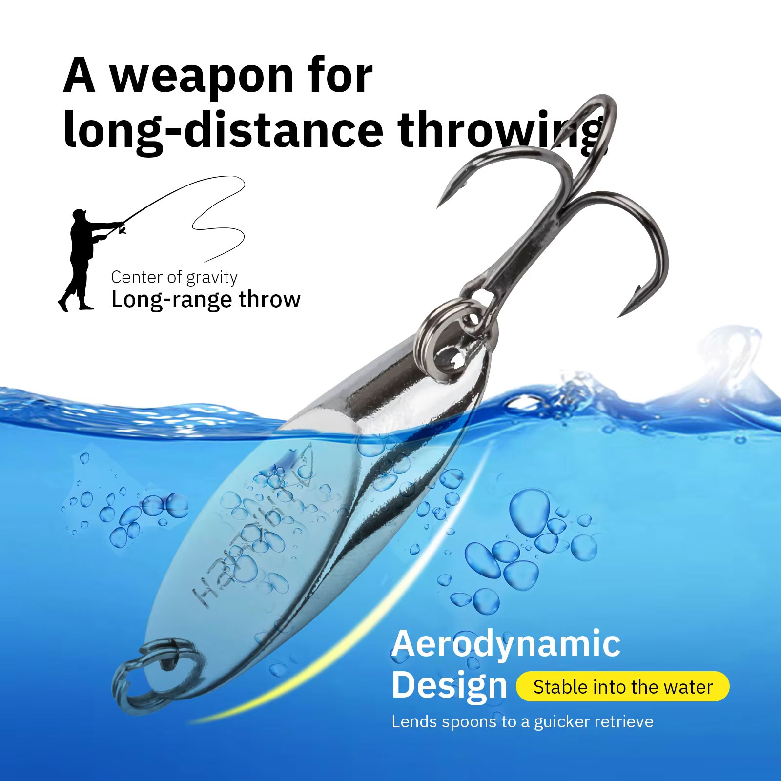 5pcs Metal Spinner Spoon Lures - Fishing Hook Treble reseña y precio