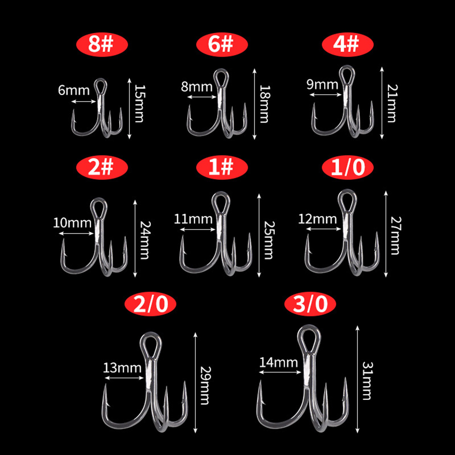 Fishing Treble Hook 6X Strong  - Fishing Hook Assortment reseña y precio